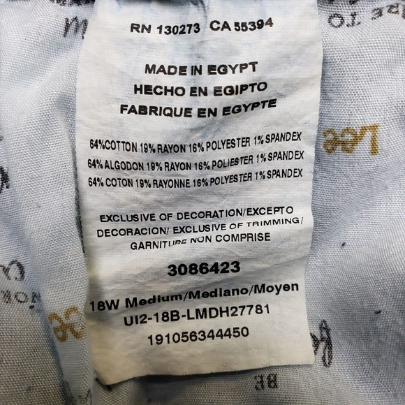 Lee Modern Womens Jeans Size 18W Straight Leg 38x29 Distressed - Picture 8 of 10